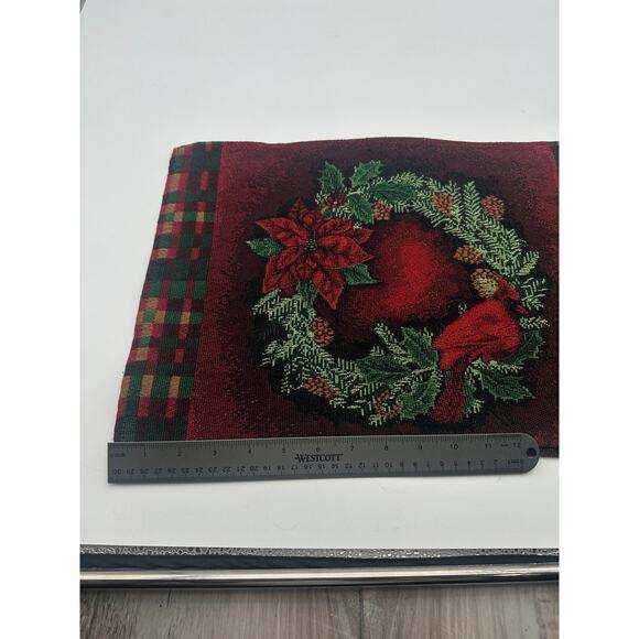 Tapestry Poinsettia Cardinal Bowman Spencer Christmas 18 x 12 Table Setting TWO - Picture 8 of 14